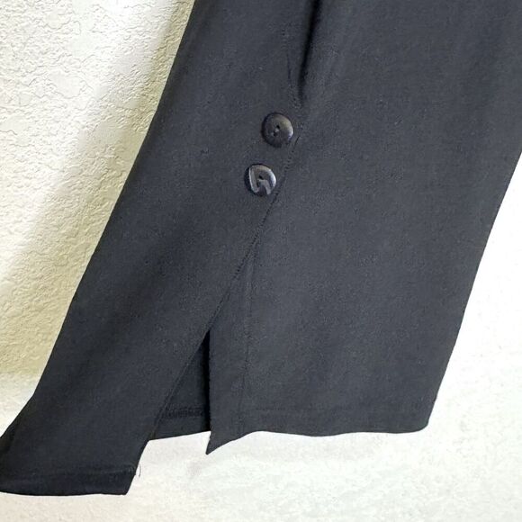 Sympli Pants Womens Small Wide Leg Cropped Button Hem Pull On Stretch - Picture 5 of 10